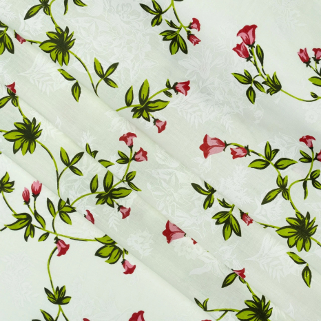 Тканина для постільної білизни Бязь "Gold" "Красиві весняні квіти" GLL12988green