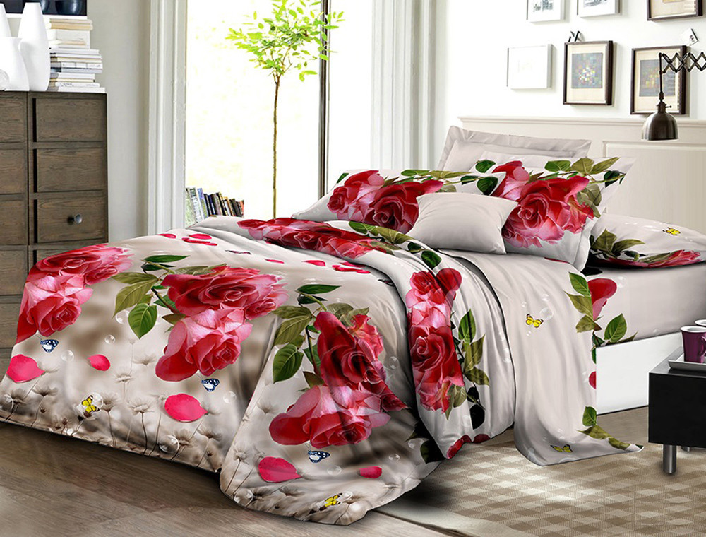 Двоспальний набір постільної білизни 180*220 із Бязі "Gold" №153060 Черешенка™