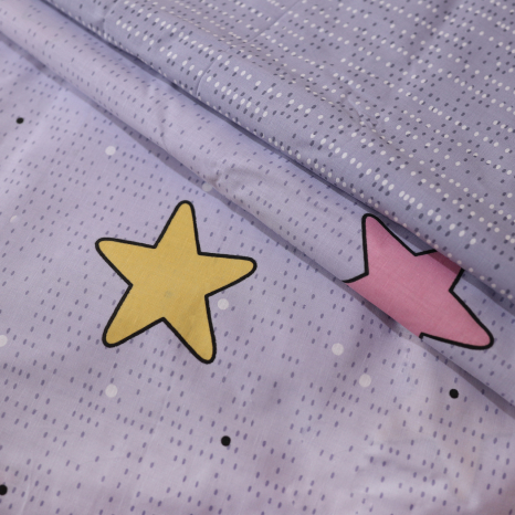 Ткань для постельного белья Бязь "Gold" Lux "Яркие звезды" GL1613 (A+B) - (50м+50м)