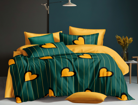 Сімейний набір постільної білизни із Сатину №017AB Черешенка™