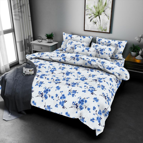 Ткань для постельного белья Бязь "Gold" Lux GL0447blue