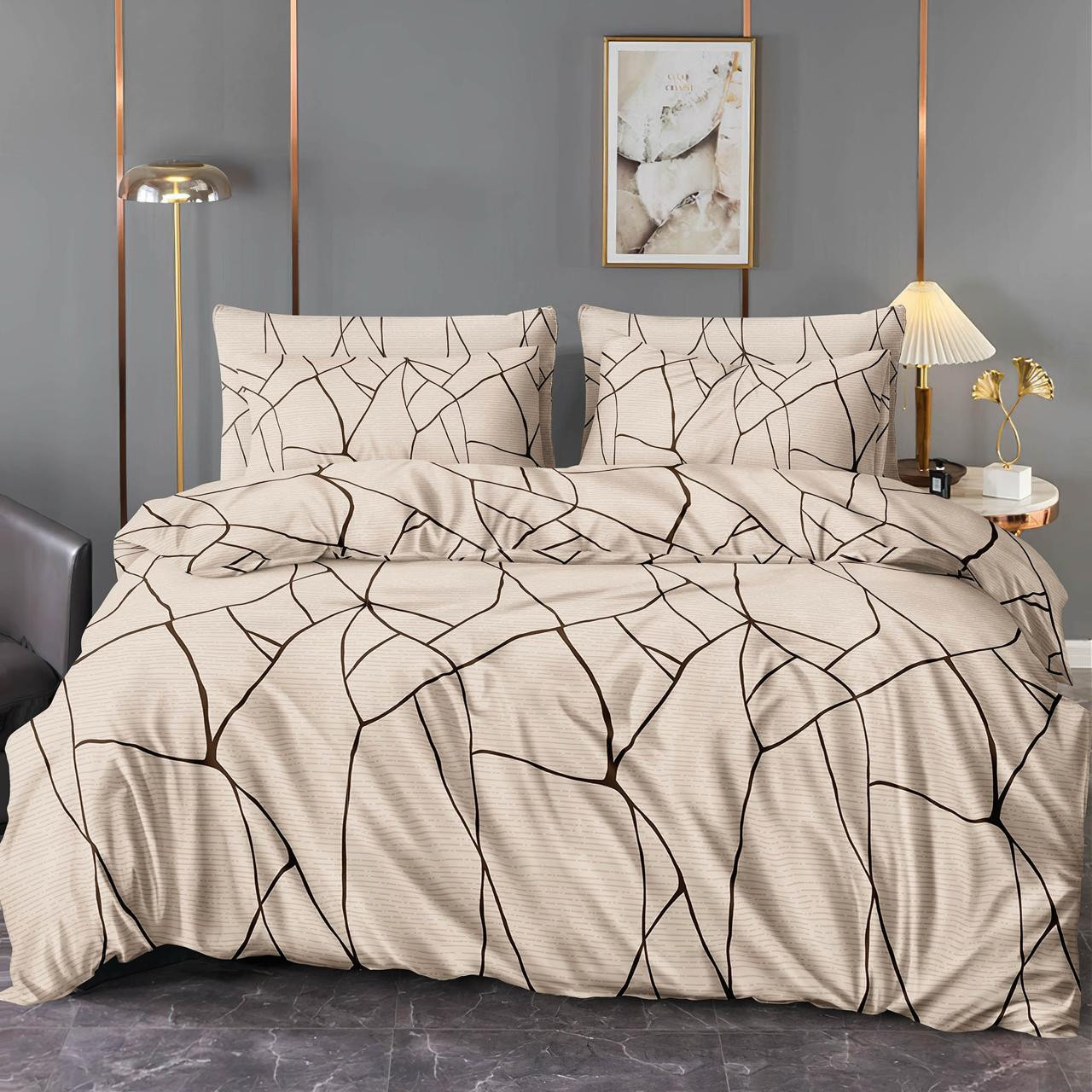 Ткань для постельного белья Бязь "Gold" Lux GL506655beige