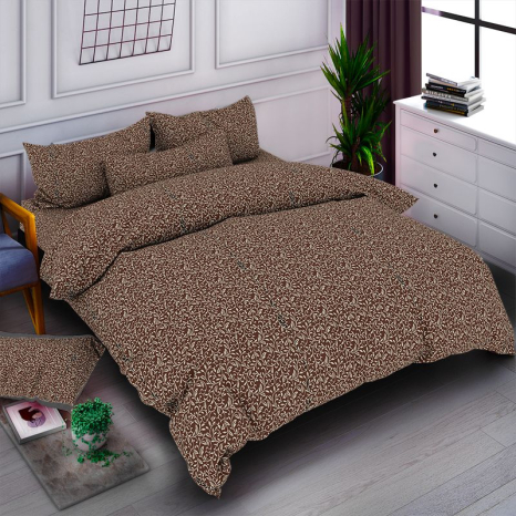 Тканина для постільної білизни Бязь "Gold" Lux GL6914-brown