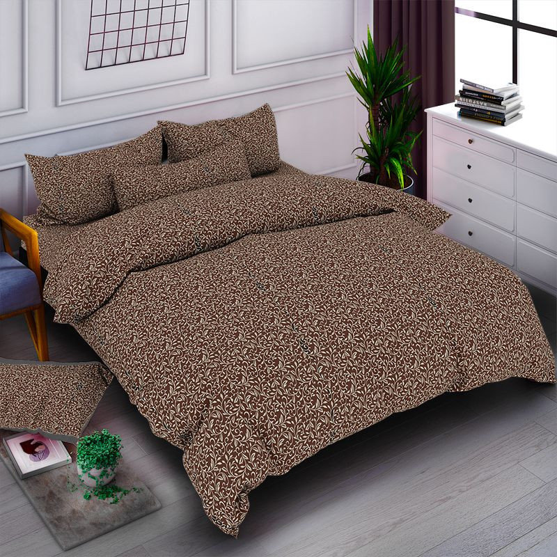 Тканина для постільної білизни Бязь "Gold" Lux GL6914-brown