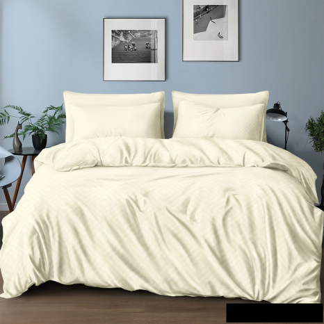 Тканина для постільної білизни Бязь "Gold" Lux з ромбами GL123beige (50м)